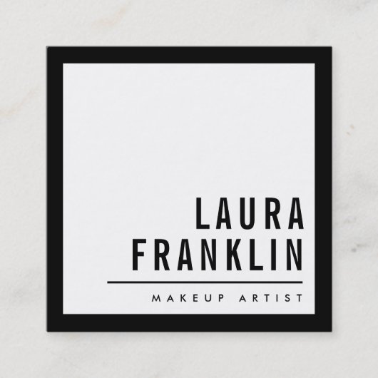 MODERN MINIMAL fett Name einfach schlicht schwarz Quadratische Visitenkarte (Vorderseite)