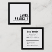 MODERN MINIMAL fett Name einfach schlicht schwarz Quadratische Visitenkarte (Vorne/Hinten)