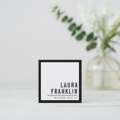 MODERN MINIMAL fett Name einfach schlicht schwarz Quadratische Visitenkarte (Stehend Vorderseite)