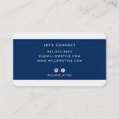 MODERN MINIMAL fett Name masculine dunkelmarinebla Visitenkarte (Rückseite)