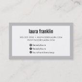 MODERN MINIMAL fett, weich grau schwarz Visitenkarte (Rückseite)