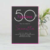 Modern Minimal Fifty and Fabulous 50th Birthday Einladung (Stehend Vorderseite)