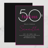Modern Minimal Fifty and Fabulous 50th Birthday Einladung (Vorne/Hinten)