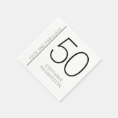 Modern Minimal Fifty and Fabulous 50th Birthday Serviette (Ecke)