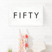 Modern Minimal Fifty Bold 50th Birthday Party Banner (Insitu)