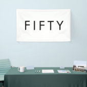 Modern Minimal Fifty Bold 50th Birthday Party Banner (Messeveranstaltung)