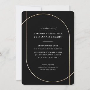 MODERN MINIMAL Firmenevent gold Schwarz-weiß Einladung