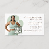 Modern Minimal Fitness Boxing Trainer Photo QR Visitenkarte (Rückseite)