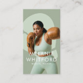 Modern Minimal Fitness Boxing Trainer Photo QR Visitenkarte (Vorderseite)