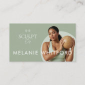 Modern Minimal Fitness Personal Trainer Photo QR Visitenkarte (Vorderseite)