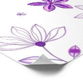 Modern Minimal Floral Abstract Line Art Poster (Ecke)