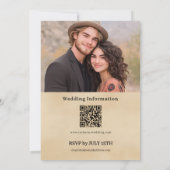 Modern Minimal Floral Script Photo QR Code Wedding Einladung (Rückseite)