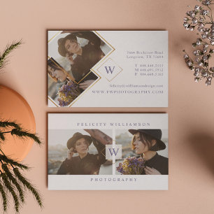 Modern & Minimal Fotografie 2 Foto Monogramm Visitenkarte