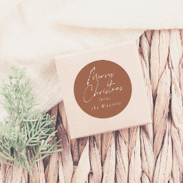 Modern Minimal frohe Weihnachtsrost Runder Aufkleber