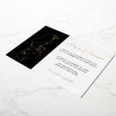 Modern Minimal Gold Black Line Art Wedding Folieneinladung (Gedreht)