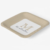 Modern Minimal Gold Elegant Monogram Pappteller (Gewinkelt)