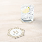 Modern Minimal Gold Stripes Monogram Untersetzer (Vor Ort)