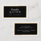 MODERN MINIMAL-goldfarbene Grenze schwarz-weiß Visitenkarte (Vorne/Hinten)