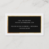 MODERN MINIMAL-goldfarbene Grenze schwarz-weiß Visitenkarte (Rückseite)