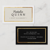 MODERN MINIMAL Goldränder schwarzer Elfenbein Visitenkarte (Vorne/Hinten)