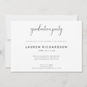Modern Minimal Graduation Announcement with Photo  Einladung (Rückseite)