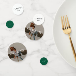 Modern Minimal Green Photo Graduation Party Konfetti