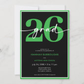 Modern Minimal Green Script Graduation Party Einladung (Vorderseite)