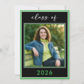 Modern Minimal Green Script Graduation Party Einladung (Rückseite)