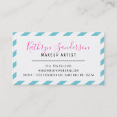 MODERN MINIMAL GRENZE Türkisch-blau-pink weiß Visitenkarte (Vorderseite)