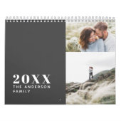 Modern minimal grey multi photo family kalender (Titelbild)
