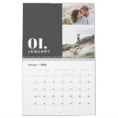 Modern minimal grey multi photo family kalender (Jan 2026)