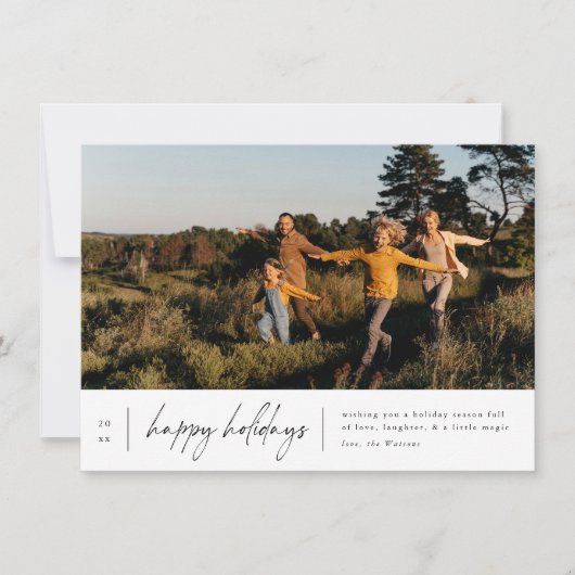 Modern Minimal Happy Holidays Weihnachten (Vorderseite)