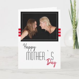 Modern Minimal Happy Mother`s Day Photo Card Feiertagskarte