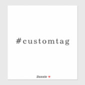 Modern Minimal Hashtag Design Aufkleber (Blatt)
