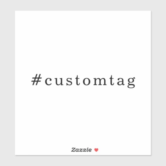 Modern Minimal Hashtag Design Aufkleber (Blatt)