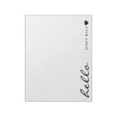 Modern Minimal Heart Clean White Design Notizblock (Rotiert)