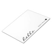 Modern Minimal Heart Clean White Design Notizblock (angewinkelt)