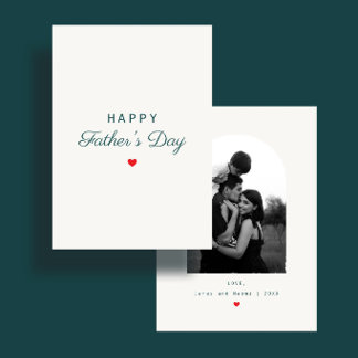 Modern Minimal Heart Custom Photo Father's Day Karte