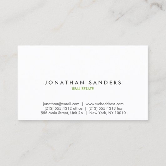 MODERN & MINIMAL Hellgrau Visitenkarte (Rückseite)