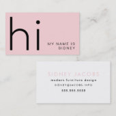 Modern minimal Hi - mein Name ist Design Visitenkarte (Vorne/Hinten)