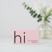 Modern minimal Hi - mein Name ist Design Visitenkarte (Stehend Vorderseite)
