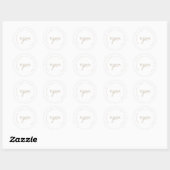 Modern, minimal, Hochzeit Runder Aufkleber (Blatt)