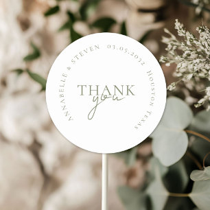 Modern, minimal, Hochzeit Runder Aufkleber