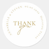 Modern, minimal, Hochzeit Runder Aufkleber (Vorderseite)