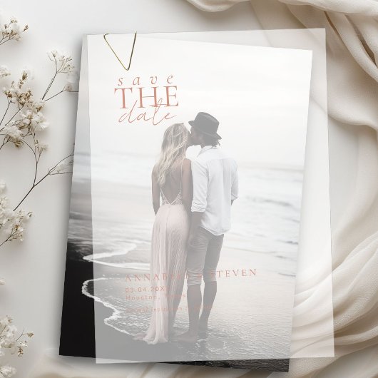 Modern, minimal, Hochzeit, Save the Date Pergament Einladungen