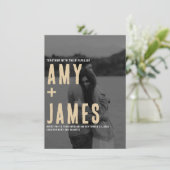 Modern Minimal Ihr Foto und QR Code Hochzeit Einladung (Stehend Vorderseite)