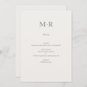 Modern Minimal Intimate Wedding Menükarte (Vorne/Hinten)