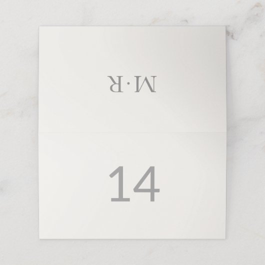 Modern Minimal Intimate Wedding Table Number Platzkarte (Außenseite Aufgefaltet)