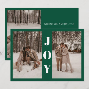 Modern Minimal Joy Christmas Green 3 Foto Feiertagskarte