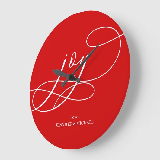 Modern Minimal Joy Christmas Große Wanduhr (Winkel)